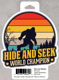 Souvenir Sticker Bigfoot Wilderness Hide & Seek World Champion