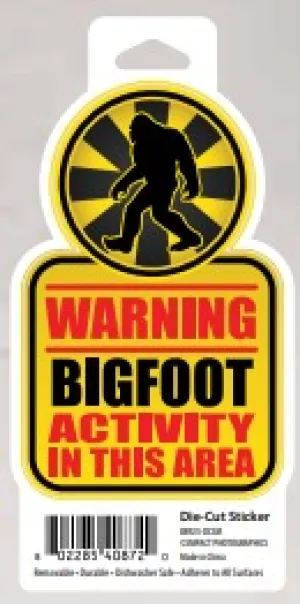 Souvenir Sticker Bigfoot Wilderness Warning