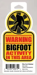 Souvenir Sticker Bigfoot Wilderness Warning