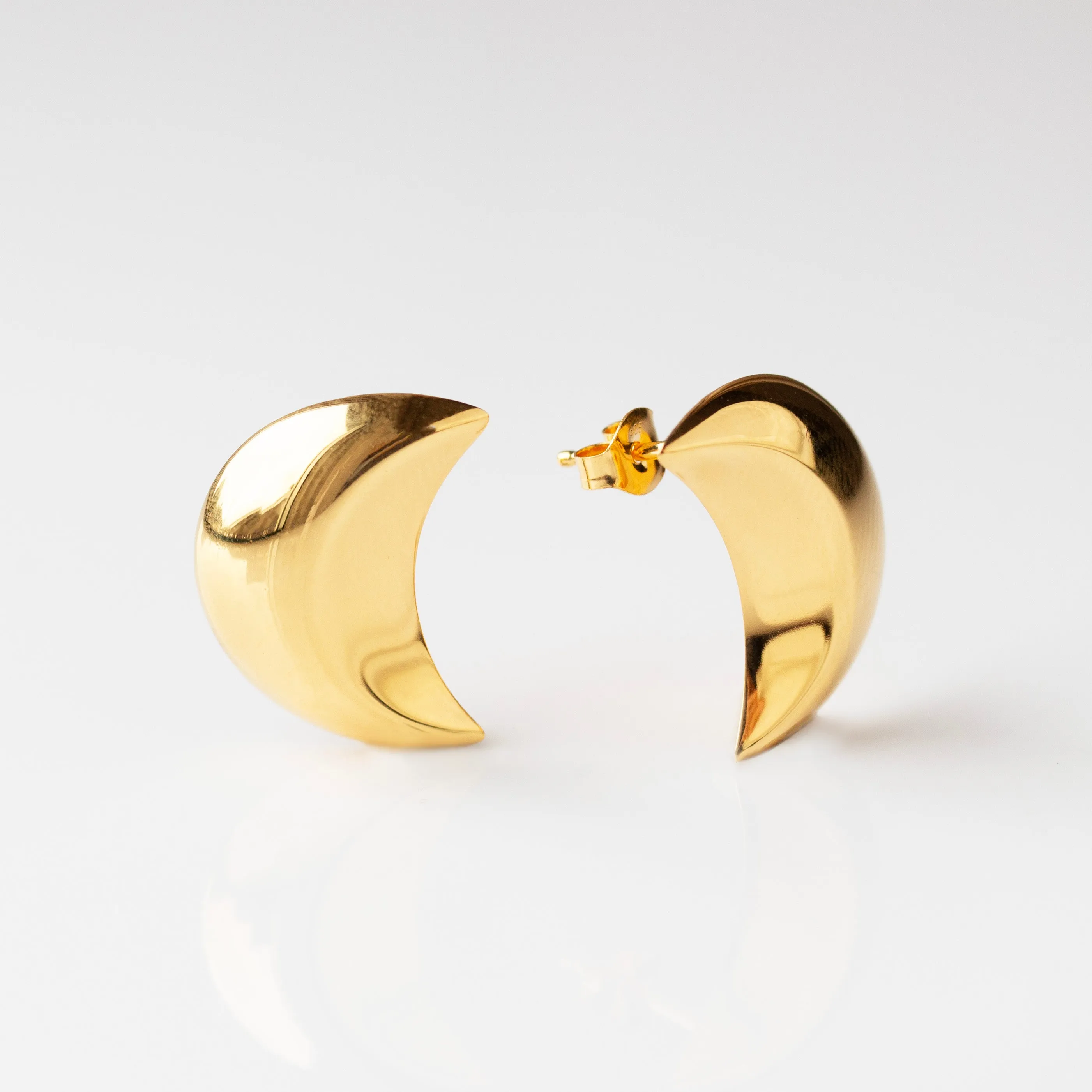 Statement Moon Stud Earrings