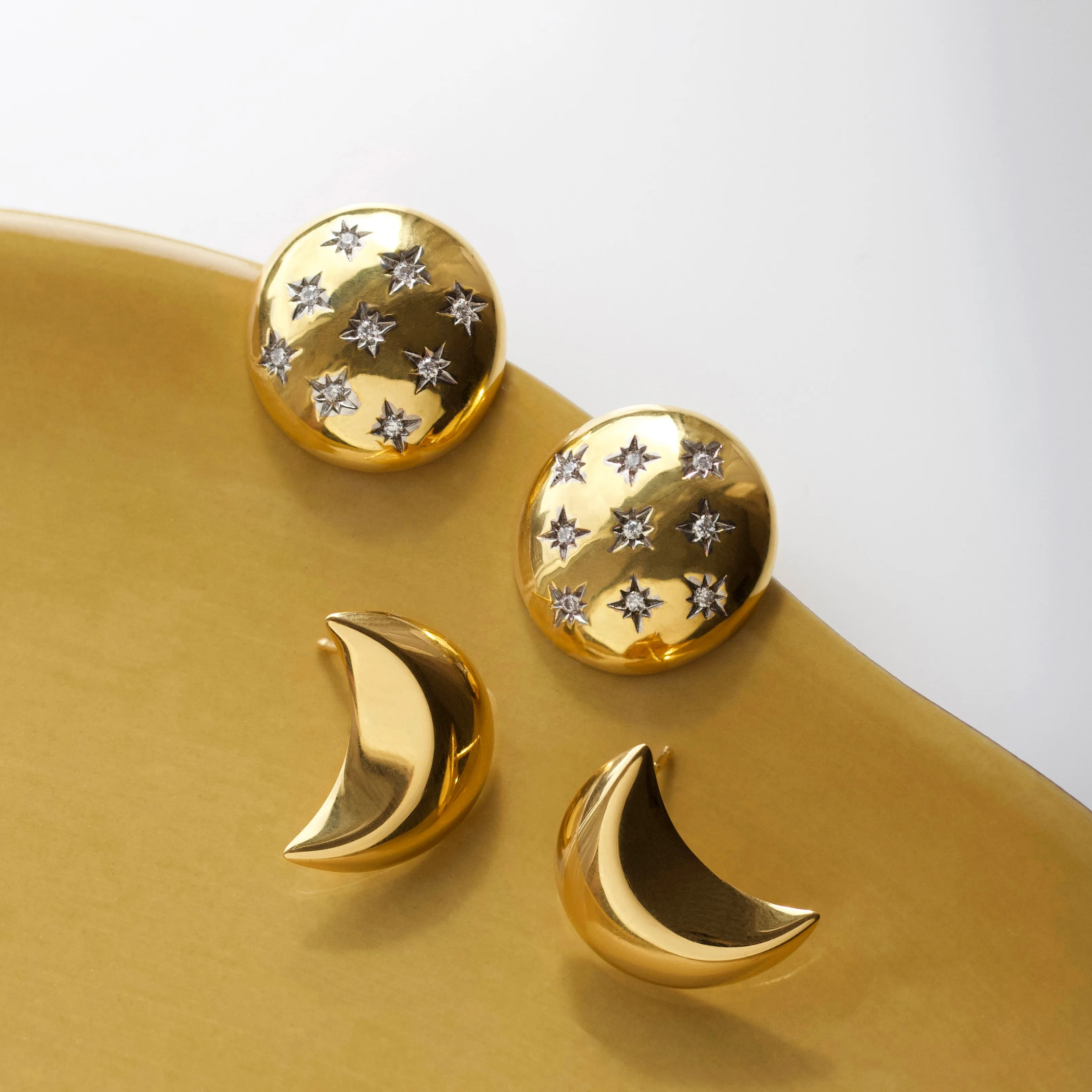 Statement Moon Stud Earrings