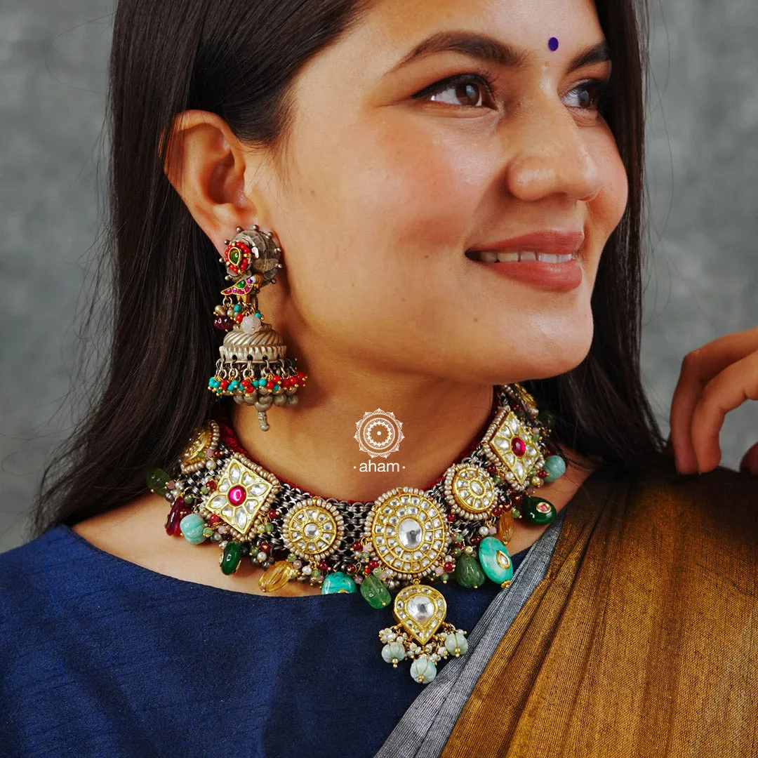 Statement Noori Two Tone Silver Neckpiece