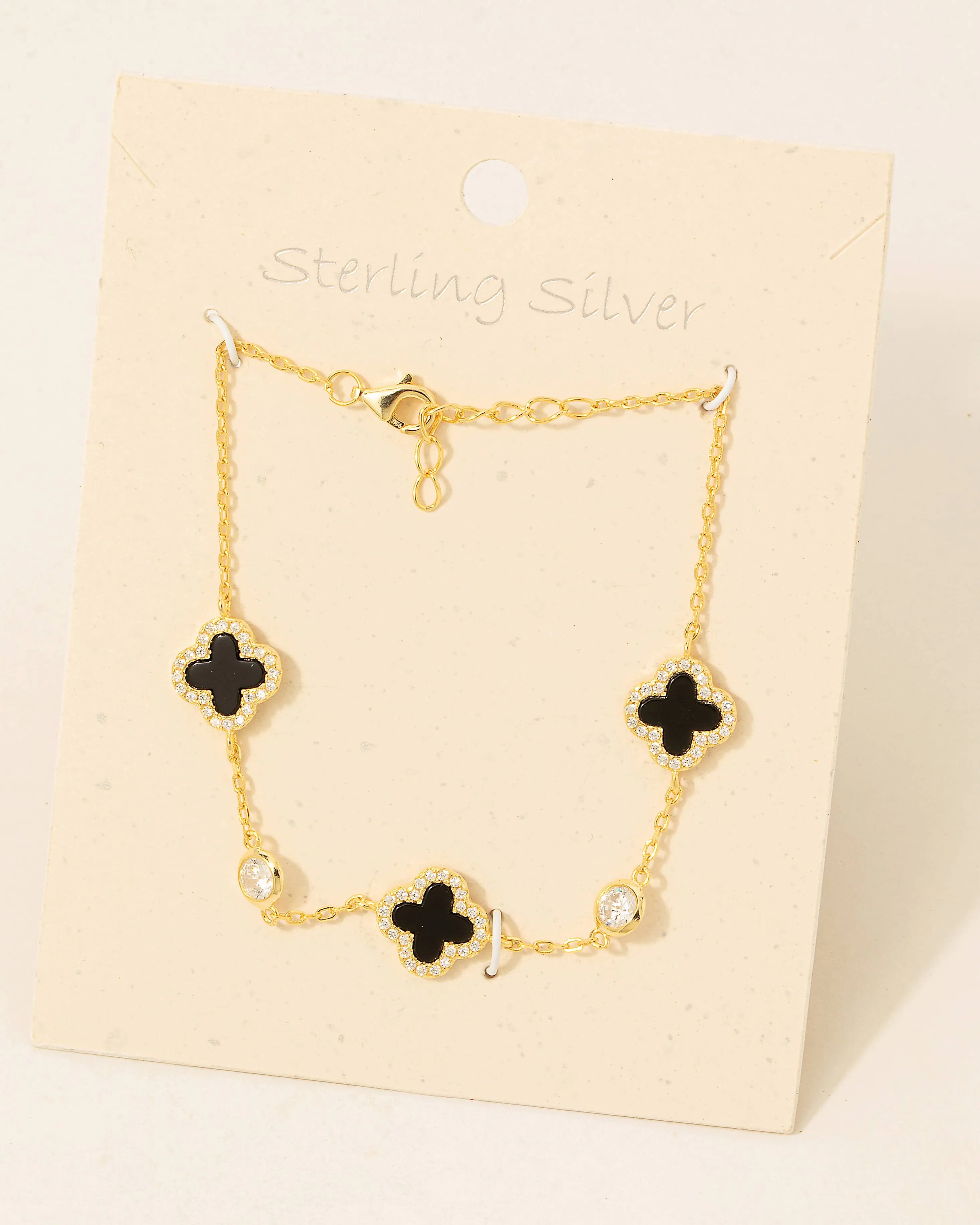 Sterling Silver Clover Chain Bracelet