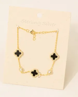 Sterling Silver Clover Chain Bracelet