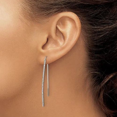 Sterling Silver Crystal Threader Earrings