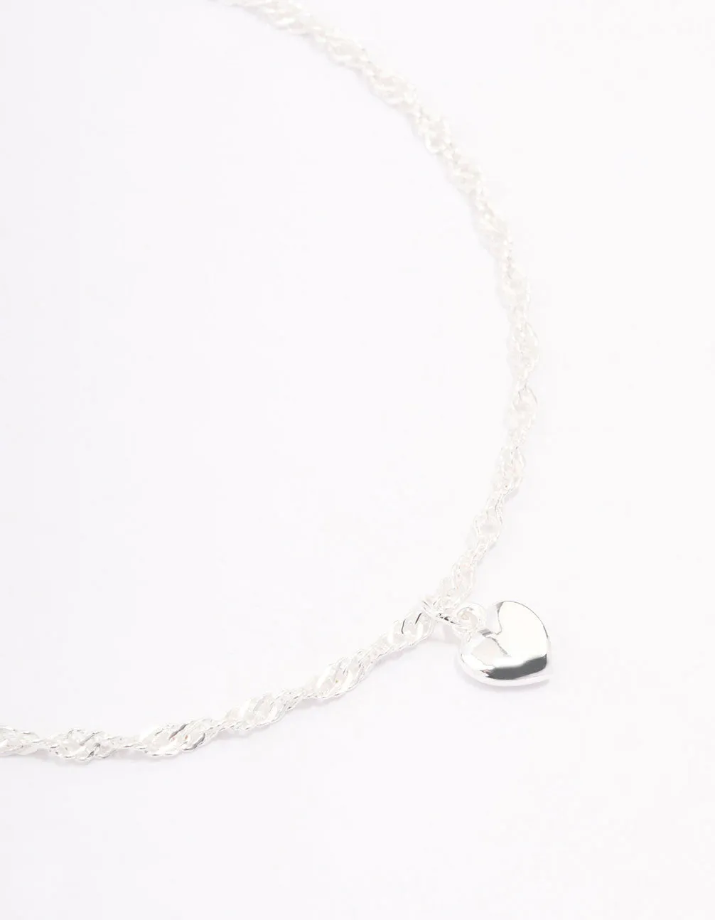 Sterling Silver Simple Heart Bracelet
