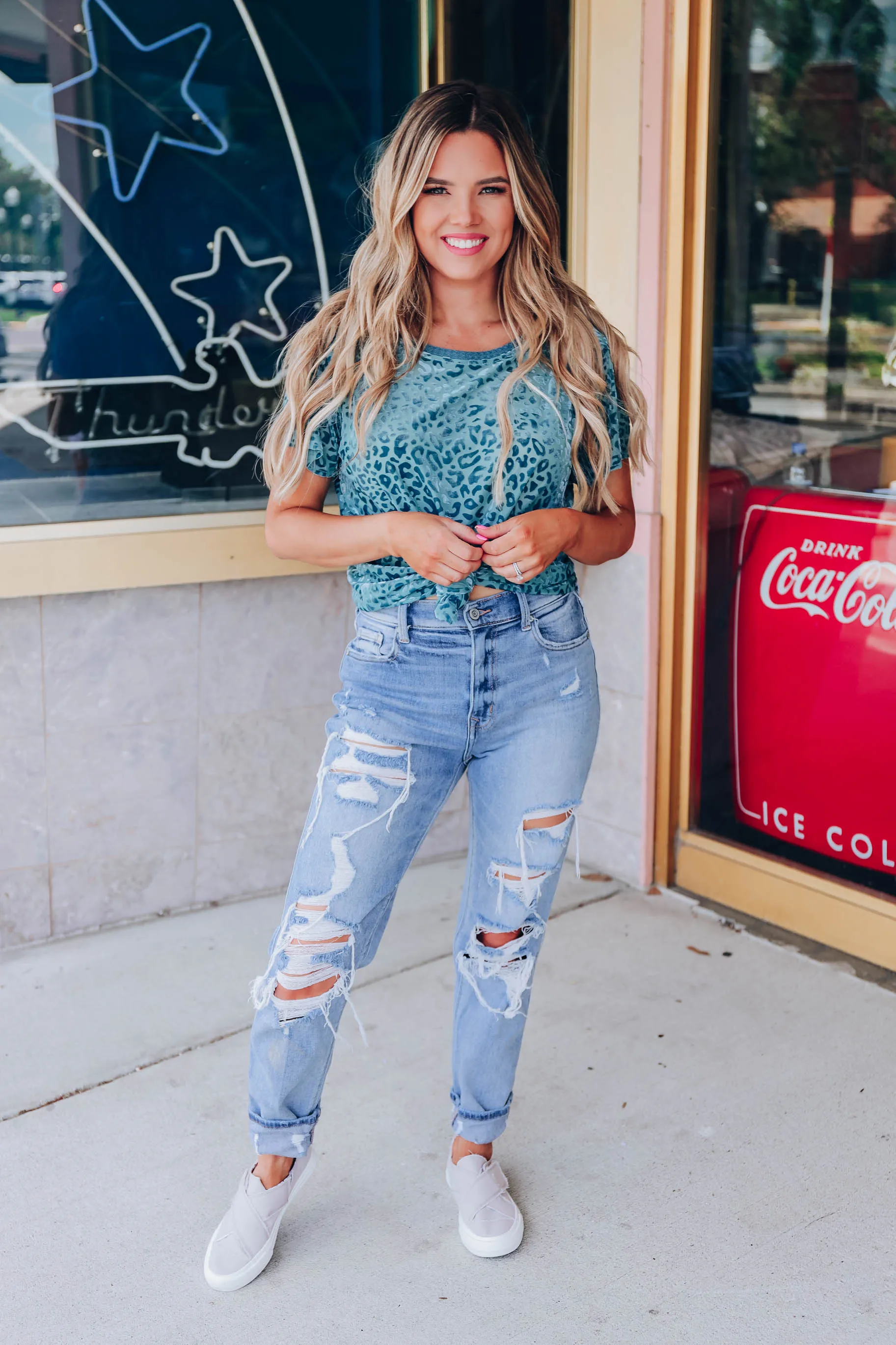 Still On Trend Leopard Top - Blue