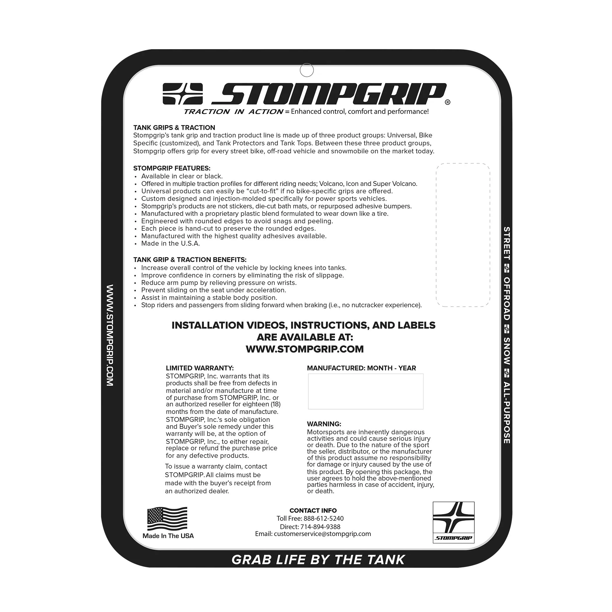 Stompgrip - Triumph Tiger 1200 Rally Explorer 22-25 1200 Tank Grips (0208)
