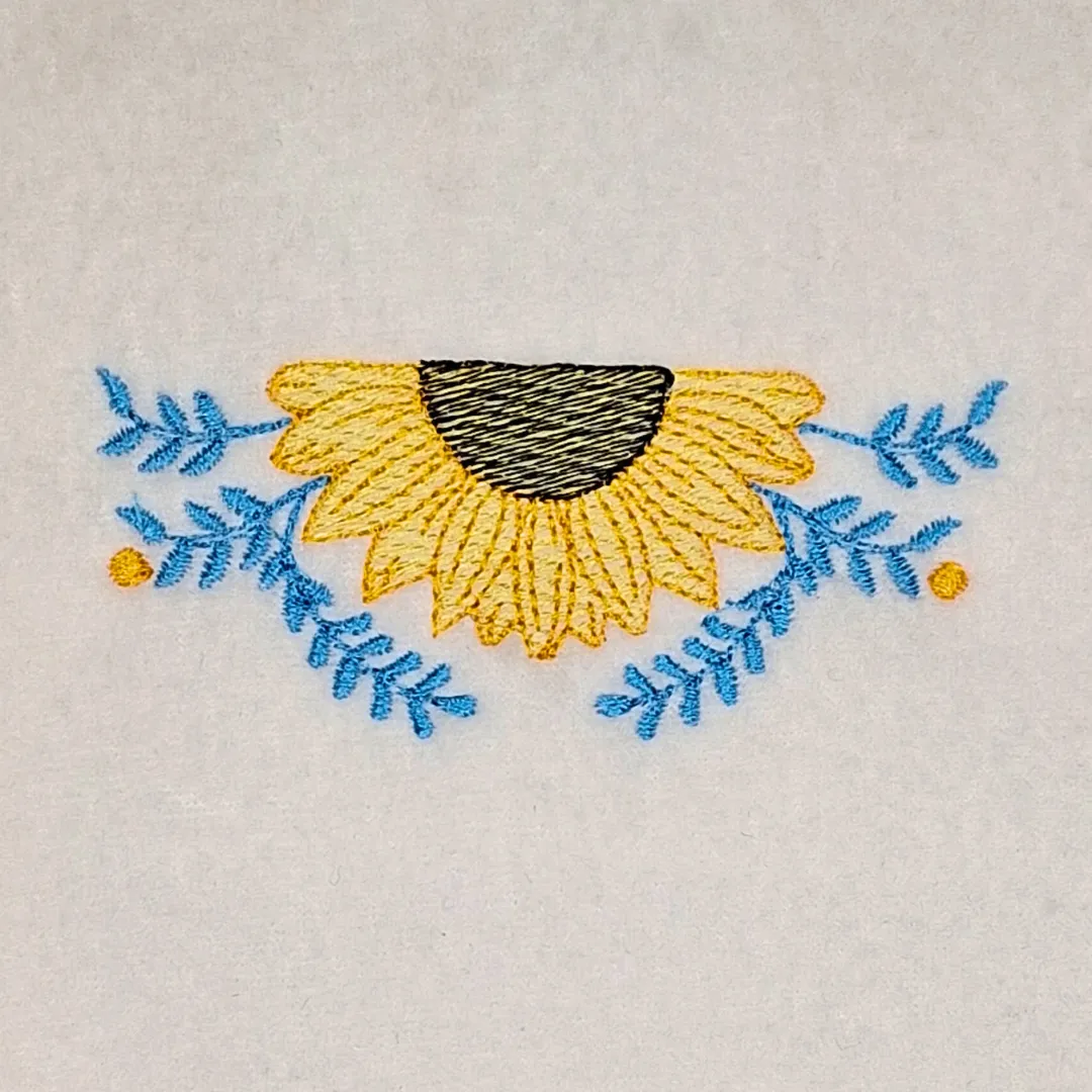 Sunflower Half Monogram Machine Embroidery Design