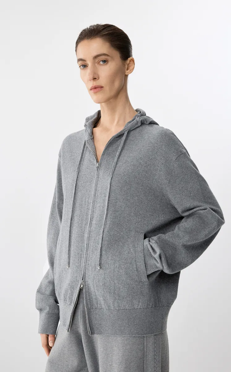 Sweater / JNBY Mid-Length Hooded Knit Cardigan
