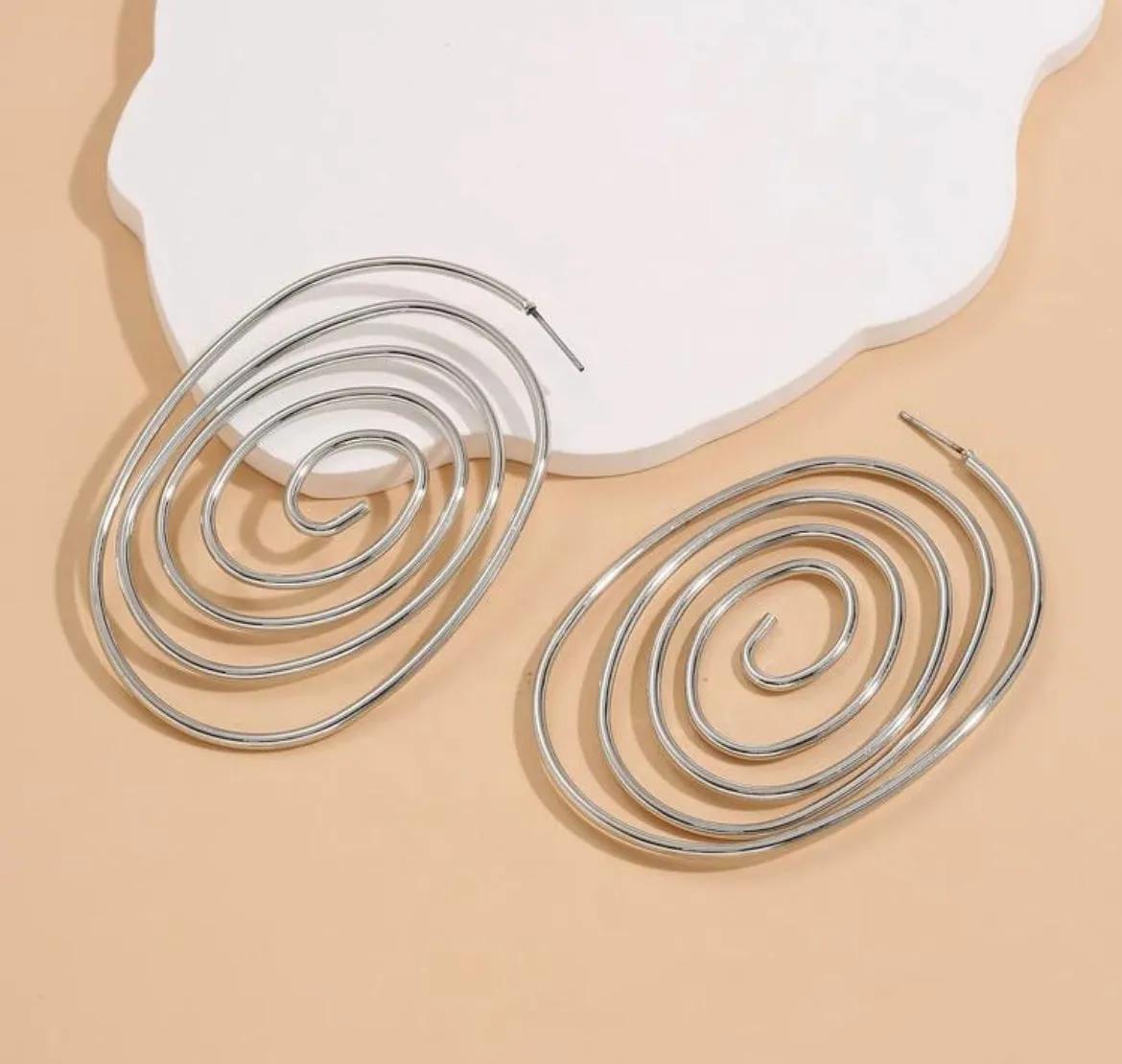 SWIRL HOOP EARRINGS