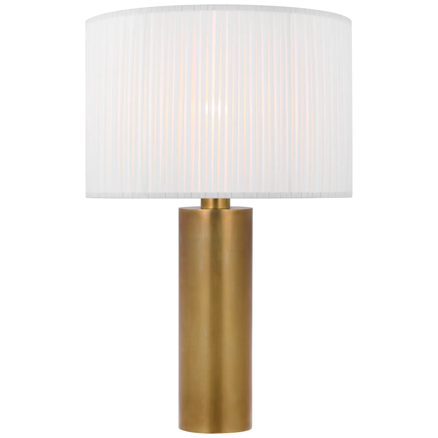 Sylvie Medium Table Lamp in Hand-Rubbed Antique Brass with Silk Pleat Shade