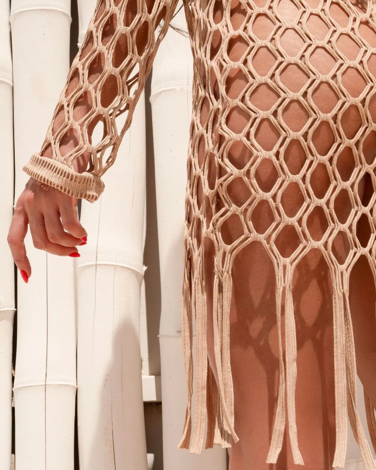 Talamanca Macrame Relaxed Long Sleeve Dress