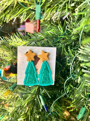 Teal Glitter Christmas Tree