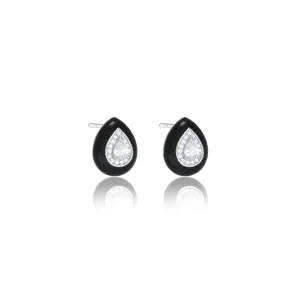 Teardrop With Enamel Stud Earrings