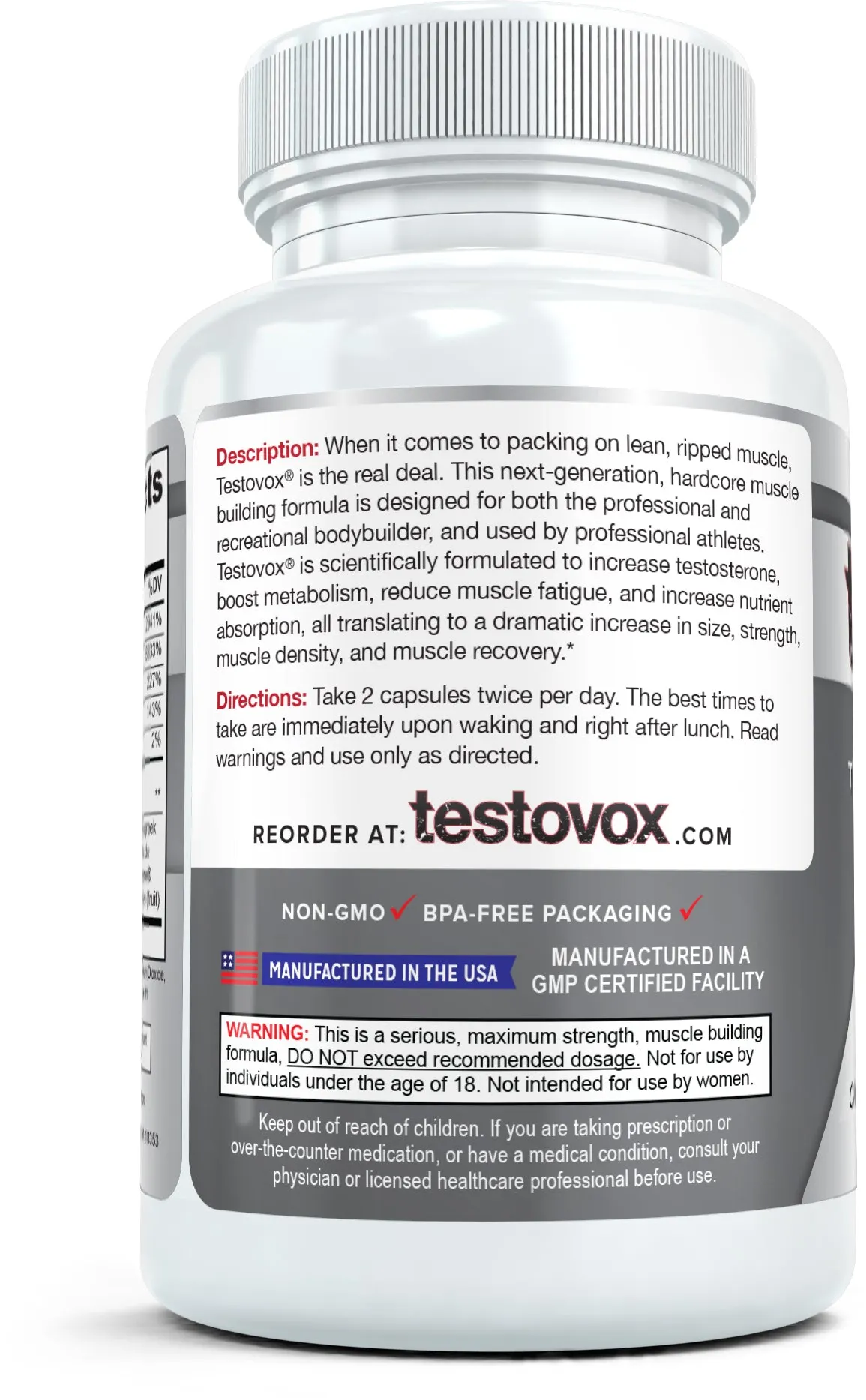 Testovox: Hardcore, Natural Muscle Builder