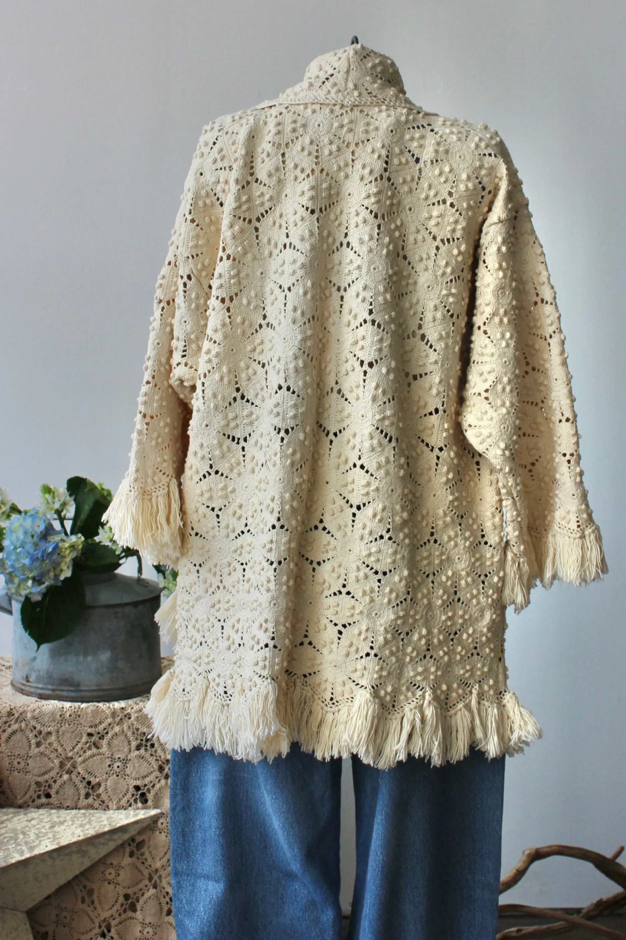 The Highlands Foundry Popcorn Heirloom Crochet Coat THF74