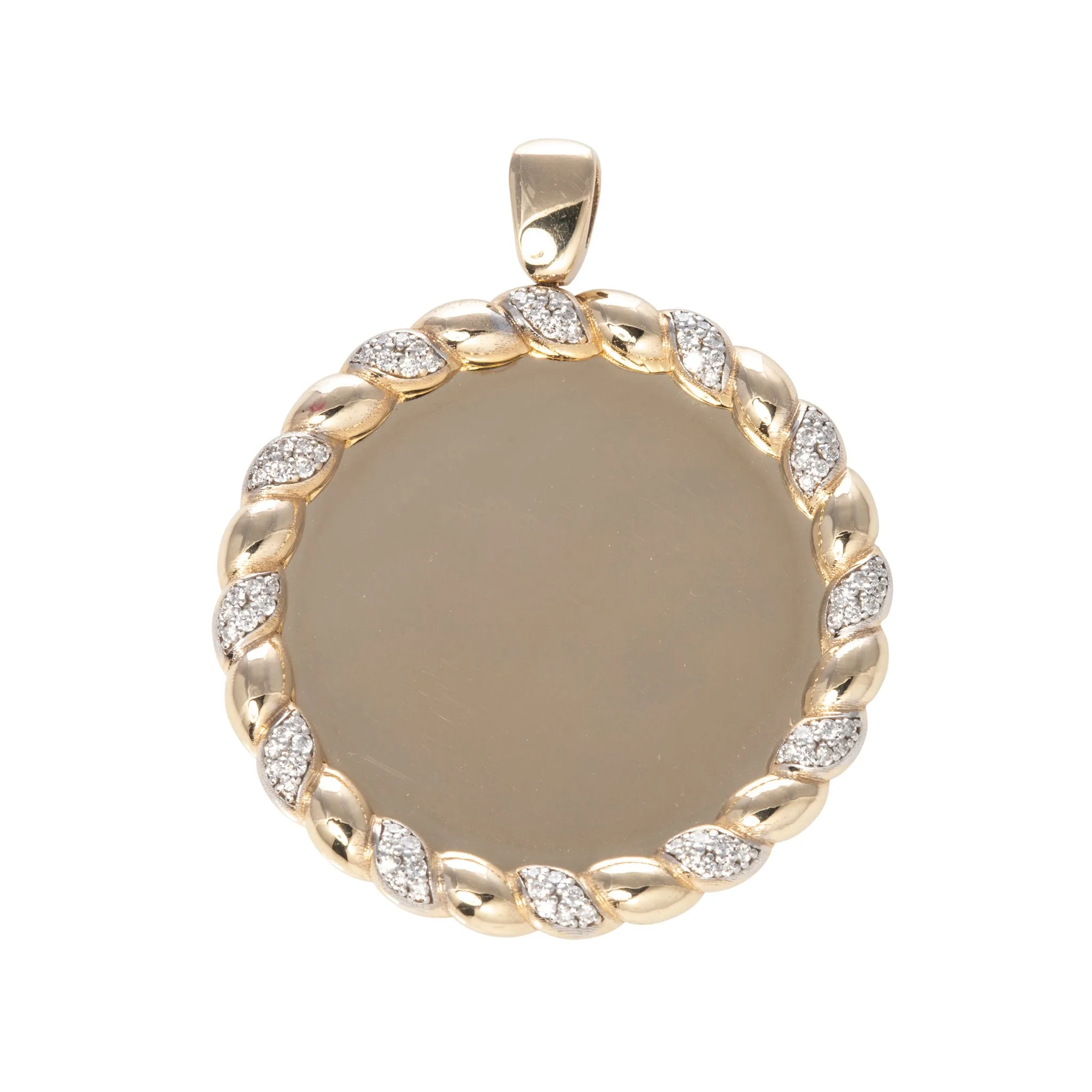 The Mary Diamond Accent Rope Edge Disc Pendant