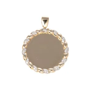 The Mary Diamond Accent Rope Edge Disc Pendant