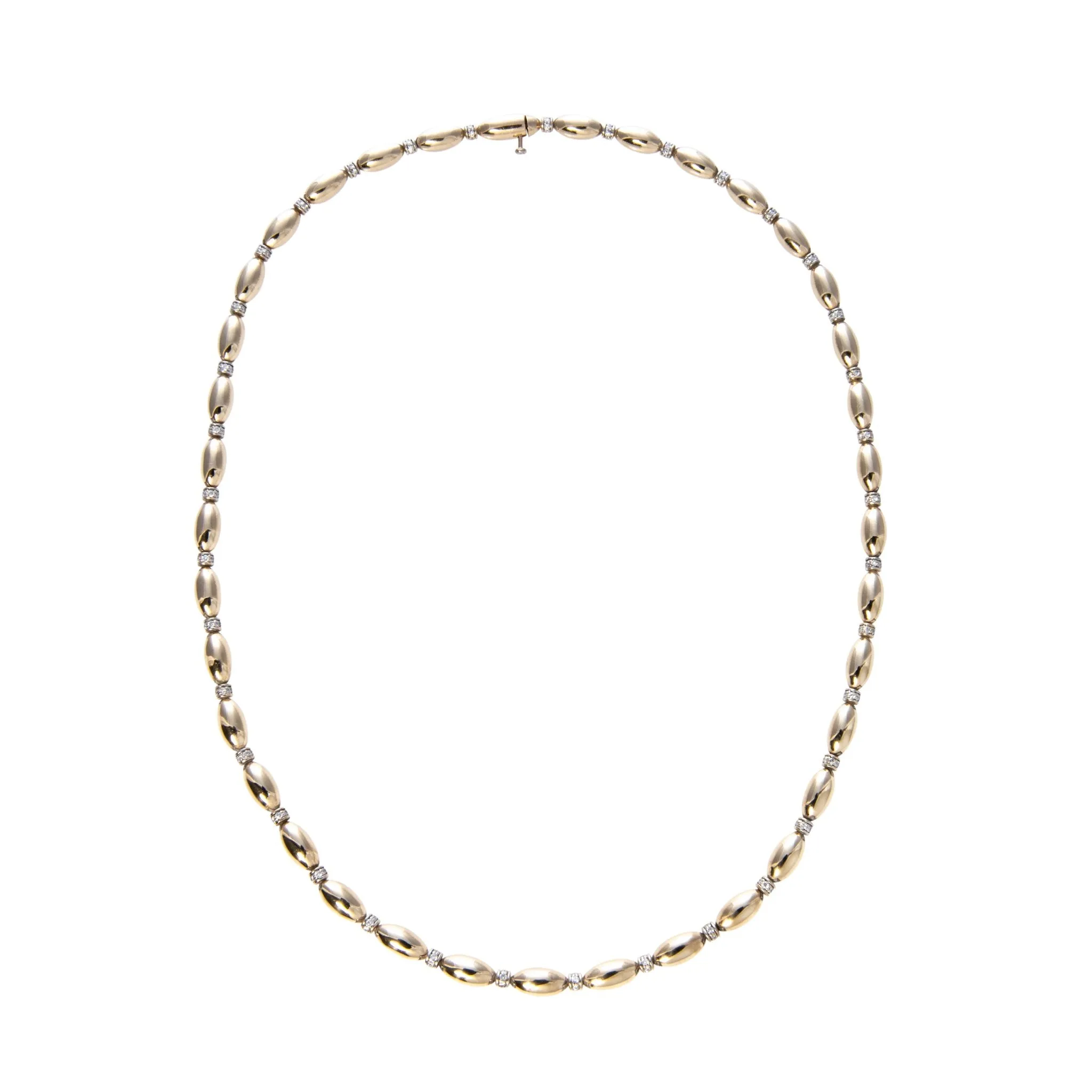 The Mary Diamond Polished Oval Necklace