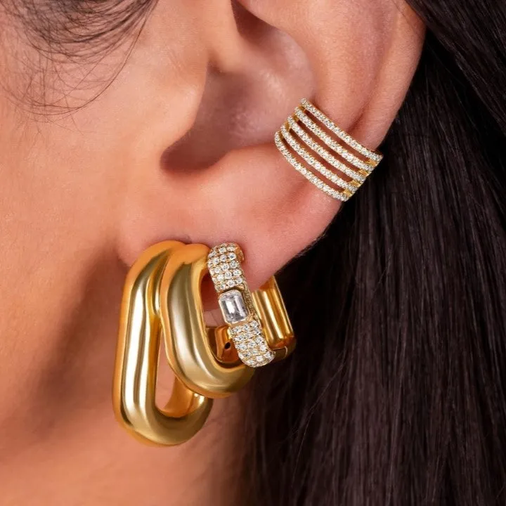 Thick Double Gold Hoop