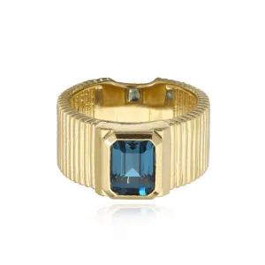 Thick Striped Cigar Gemstone Ring