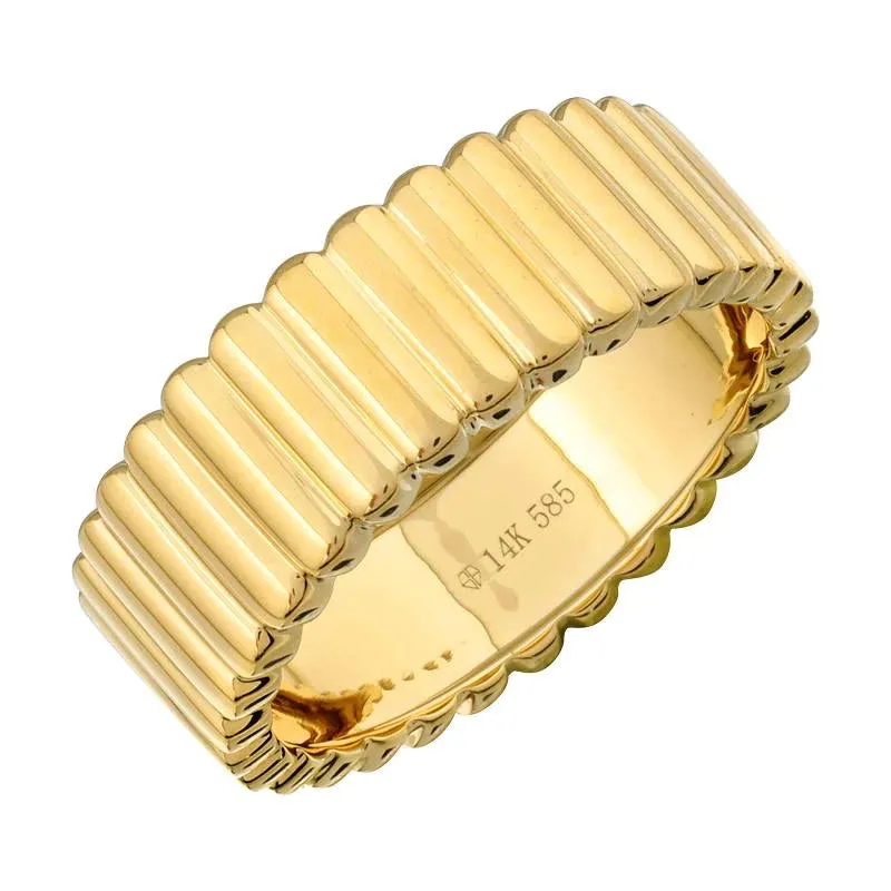Thick Striped Gold Ring