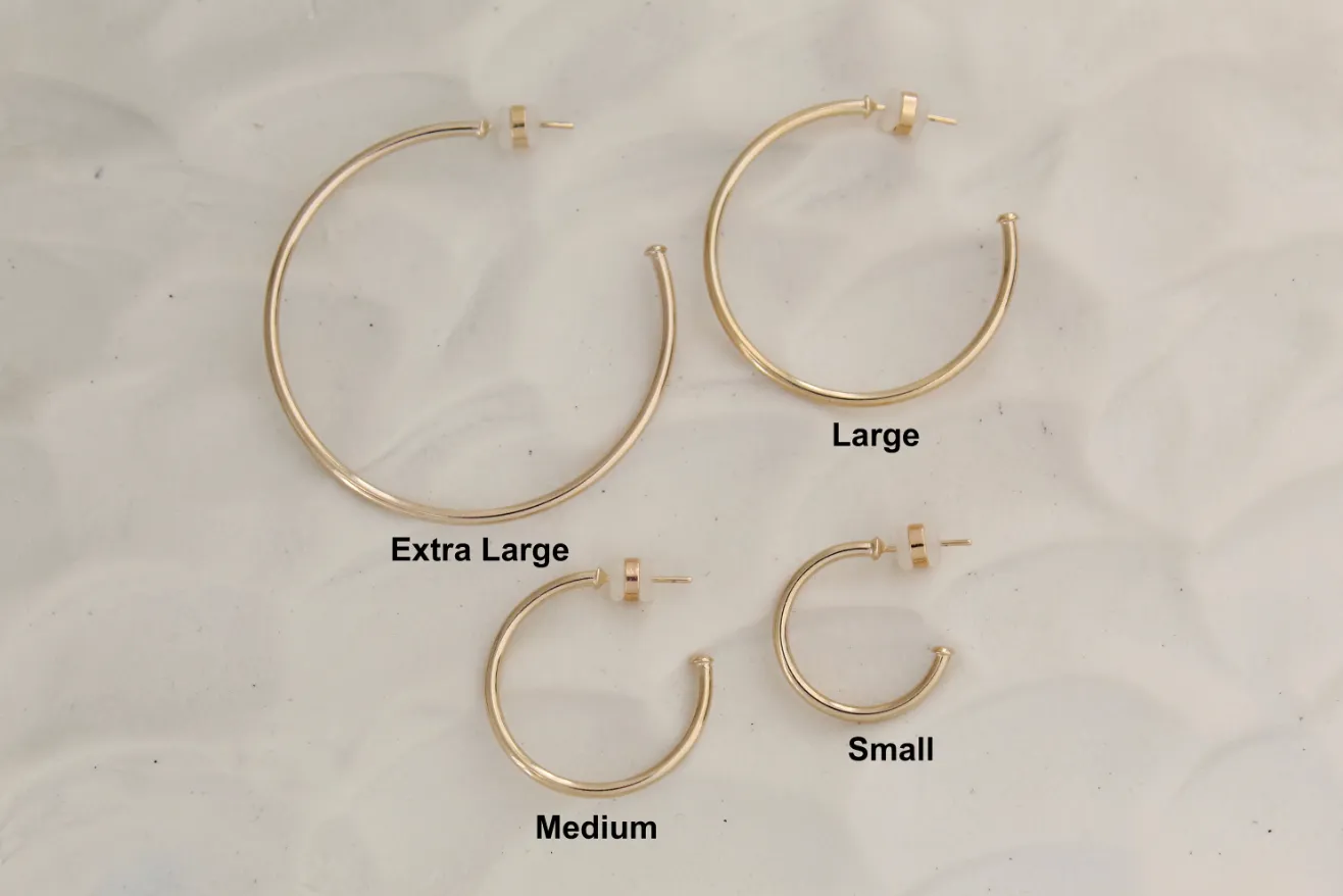 Thin Plain Light Hoop Minimalist Earrings