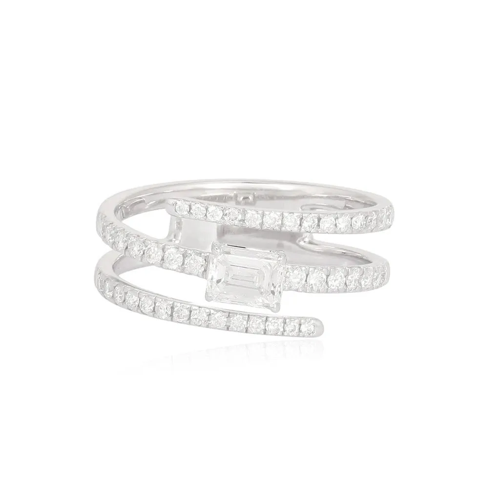Three Row Solitaire Wrap Ring