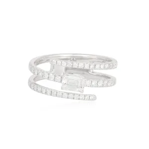 Three Row Solitaire Wrap Ring
