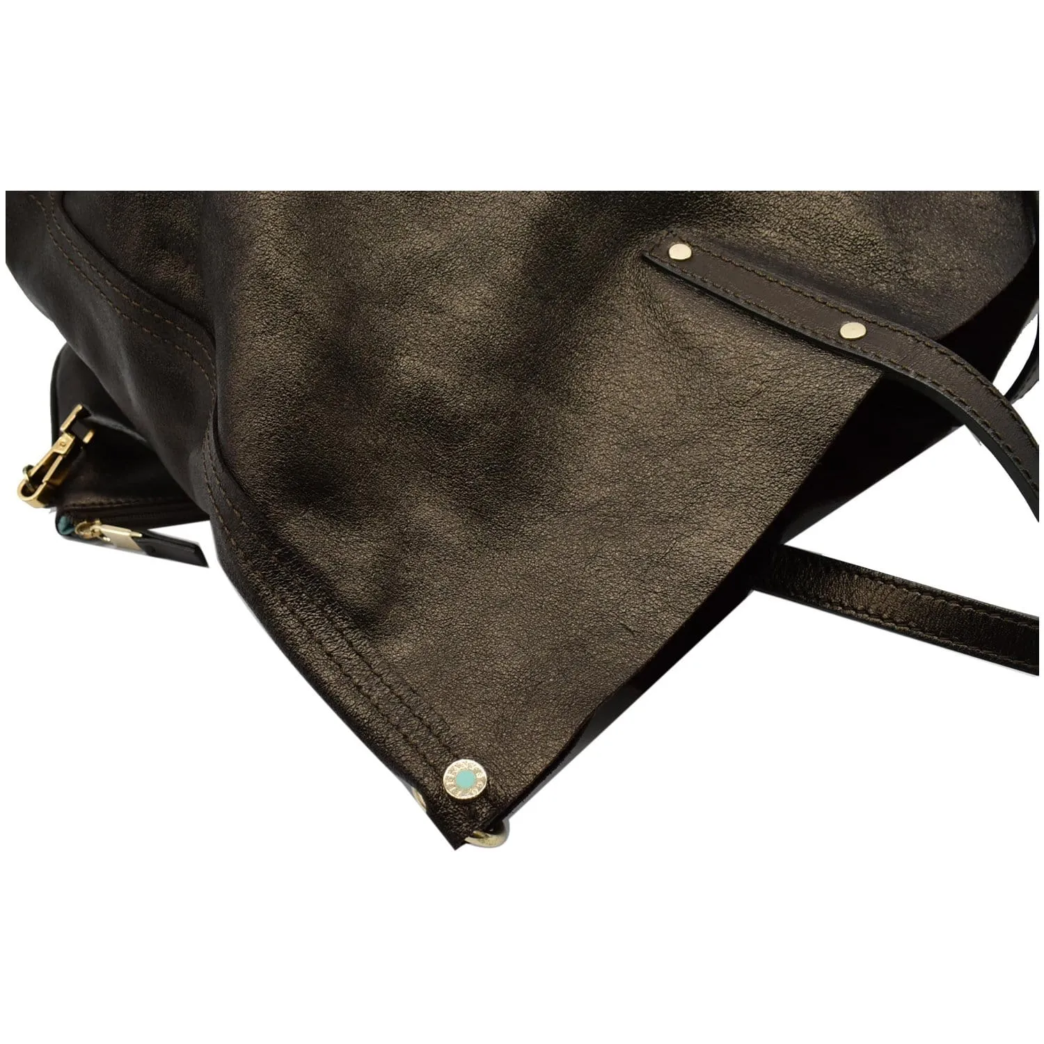 Tiffany & Co. Metallic Reversible Leather Tote Bag Bronze
