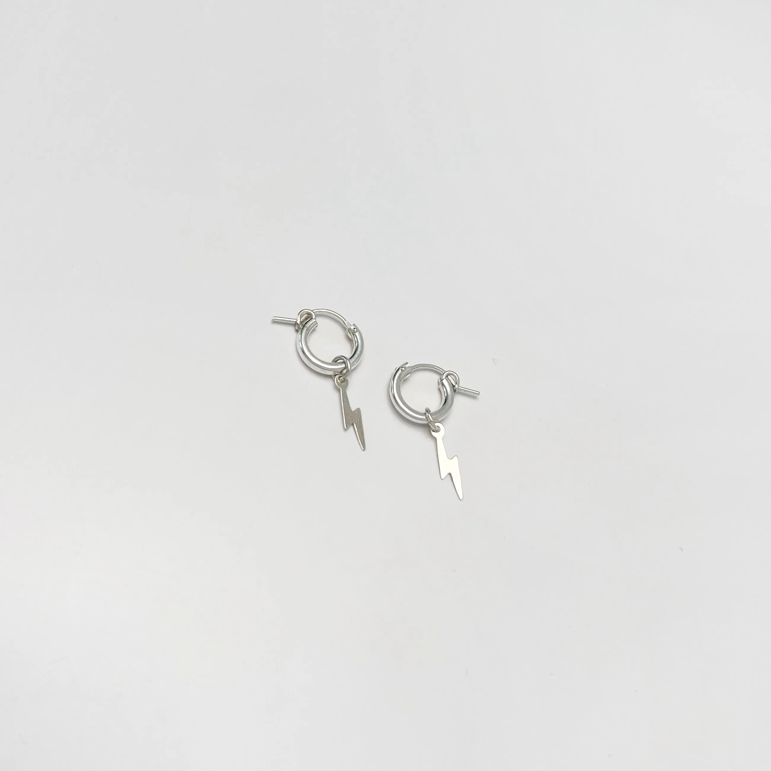 Tiny Lightning Bolt Huggie Hoops - Choose Your Metal