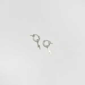 Tiny Lightning Bolt Huggie Hoops - Choose Your Metal