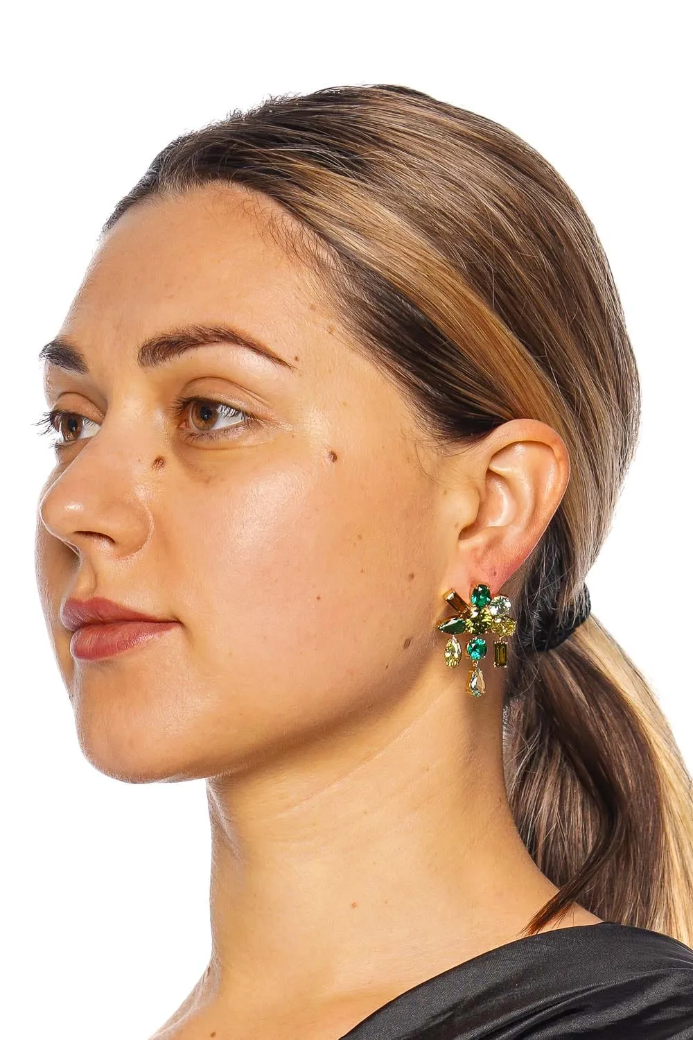 Tompkins Green Crystal Stud Earrings