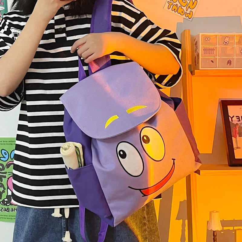 Trendy Dora The Explorer Map Cartoon Backpacks