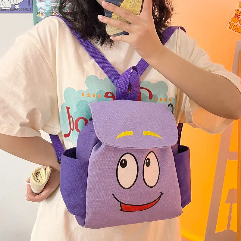 Trendy Dora The Explorer Map Cartoon Backpacks