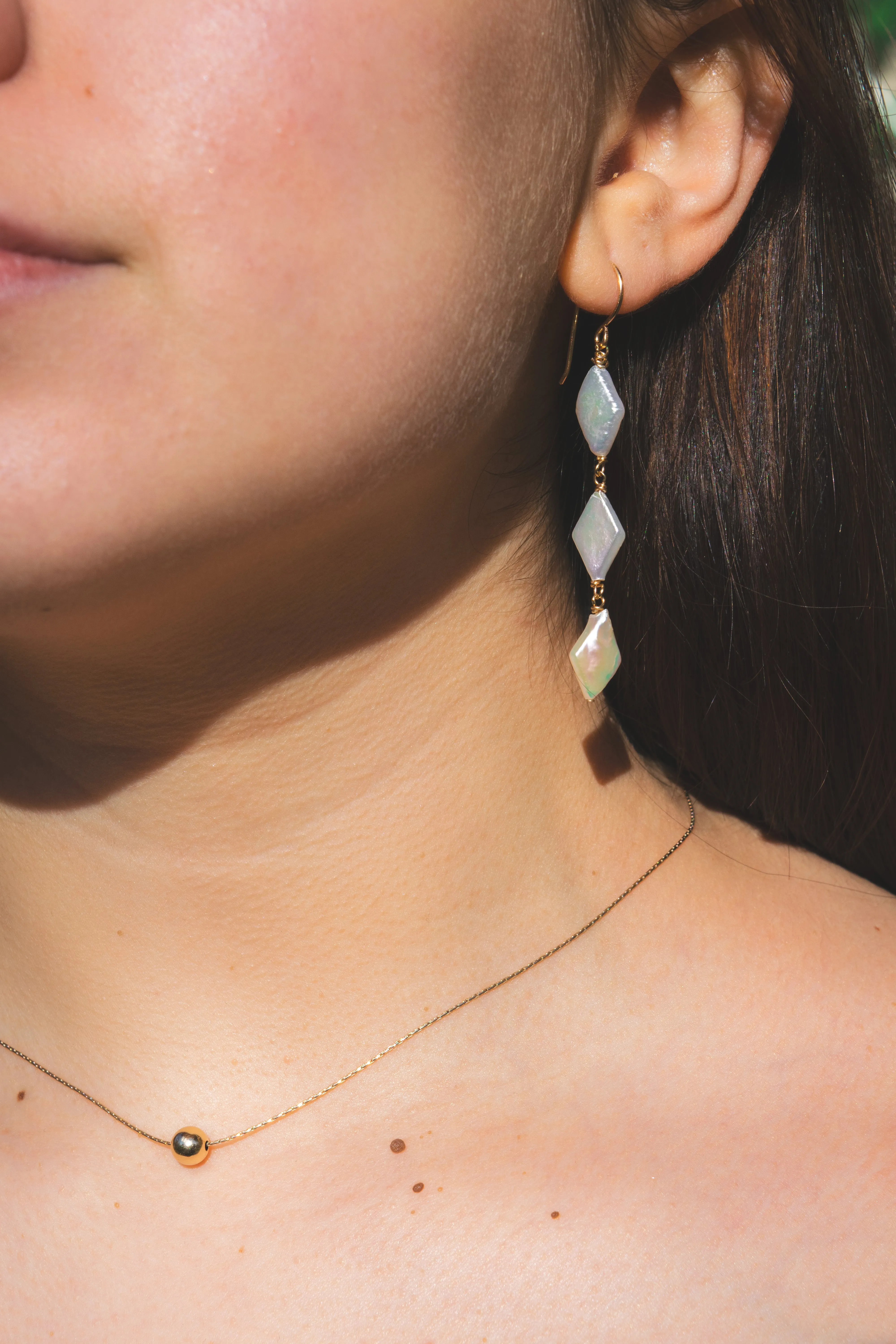 Triple Pearl Drop Earrings