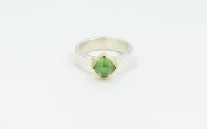 Tsavorite Garnet - Mixed Metals Ring