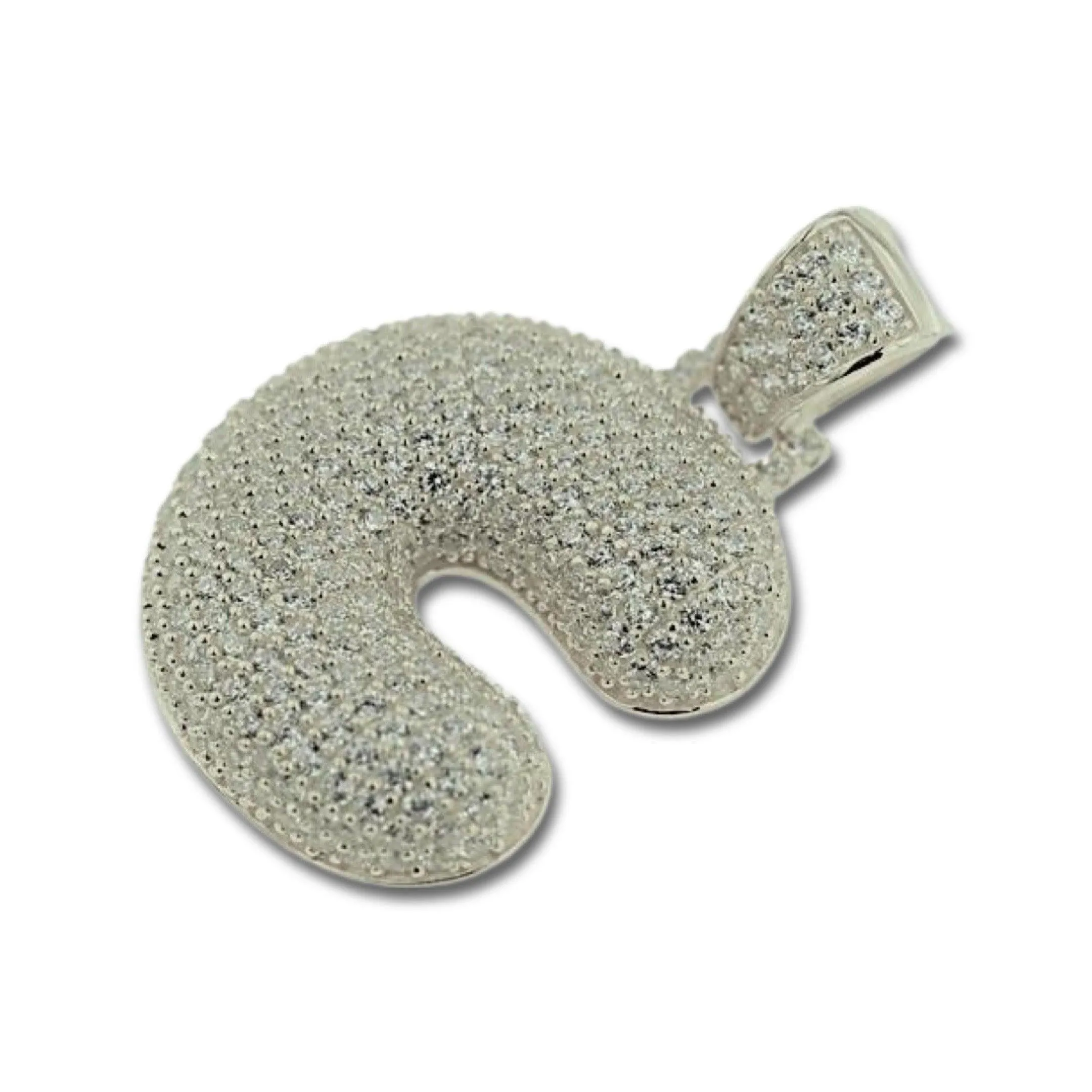 TVJE- Sterling Silver CZ Letter C Pendant