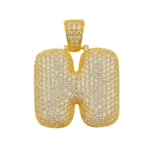 TVJH - Sterling Silver CZ Letter H Pendant