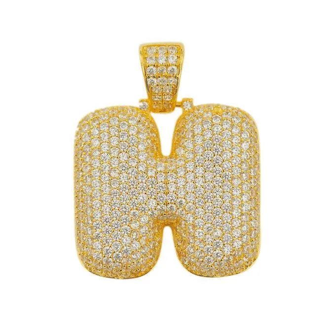 TVJH - Sterling Silver CZ Letter H Pendant