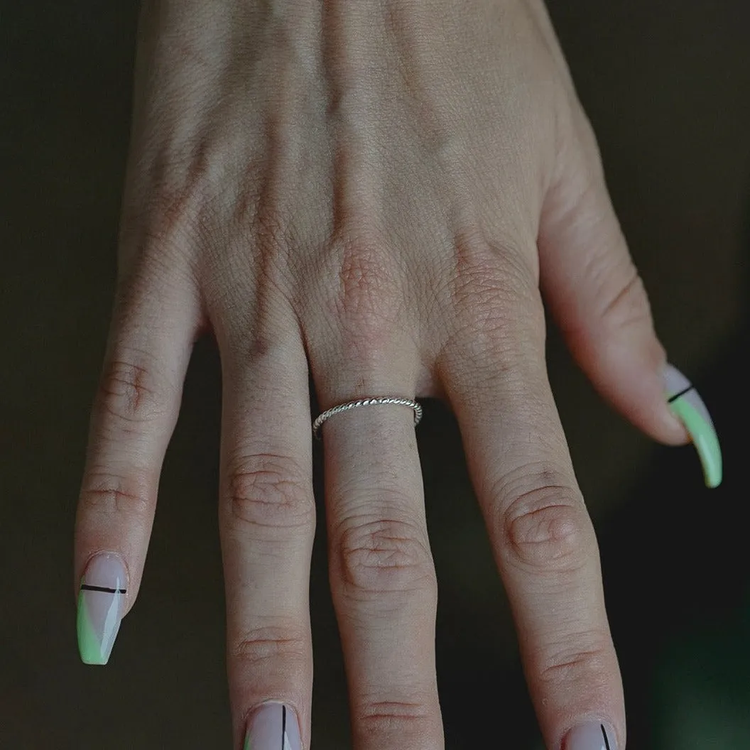Twist Stacking Ring in Sterling Silver