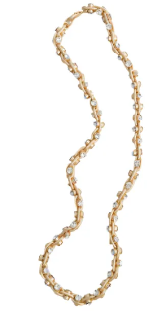 Twisted Rhinestone Statement Necklace 18"