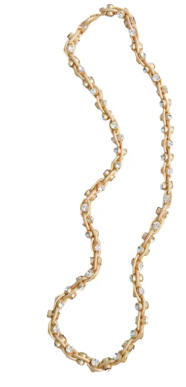 Twisted Rhinestone Statement Necklace 18"
