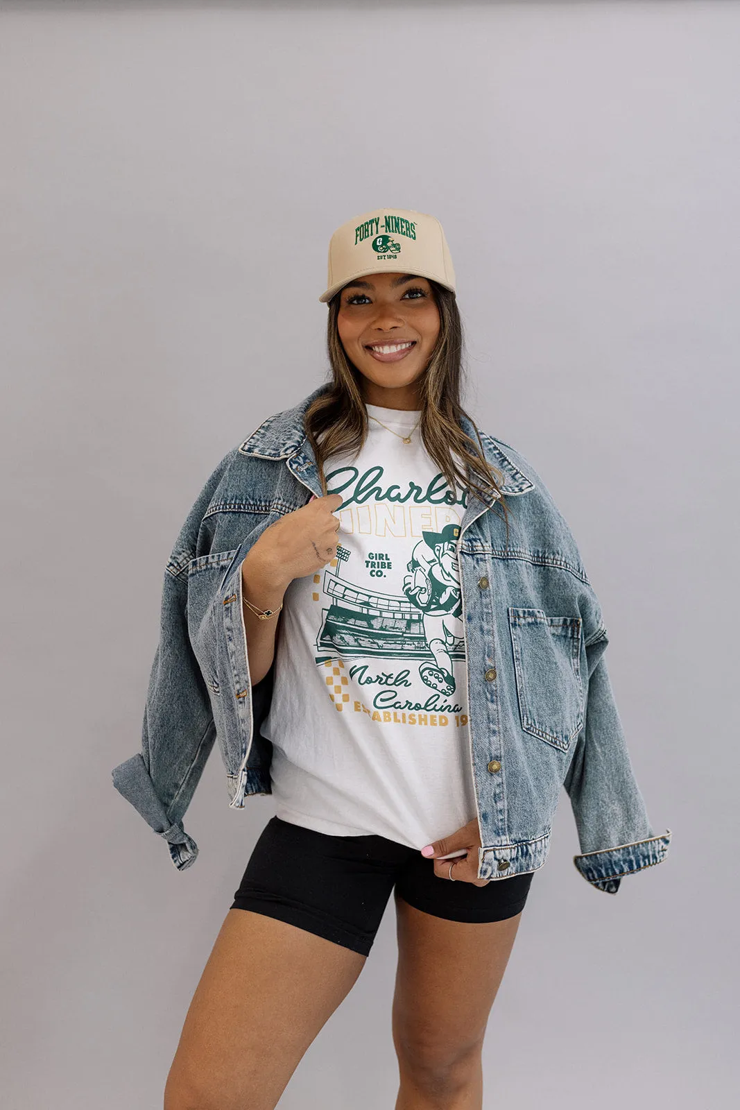 University of North Carolina at Charlotte: Niners Checkered Tee In White