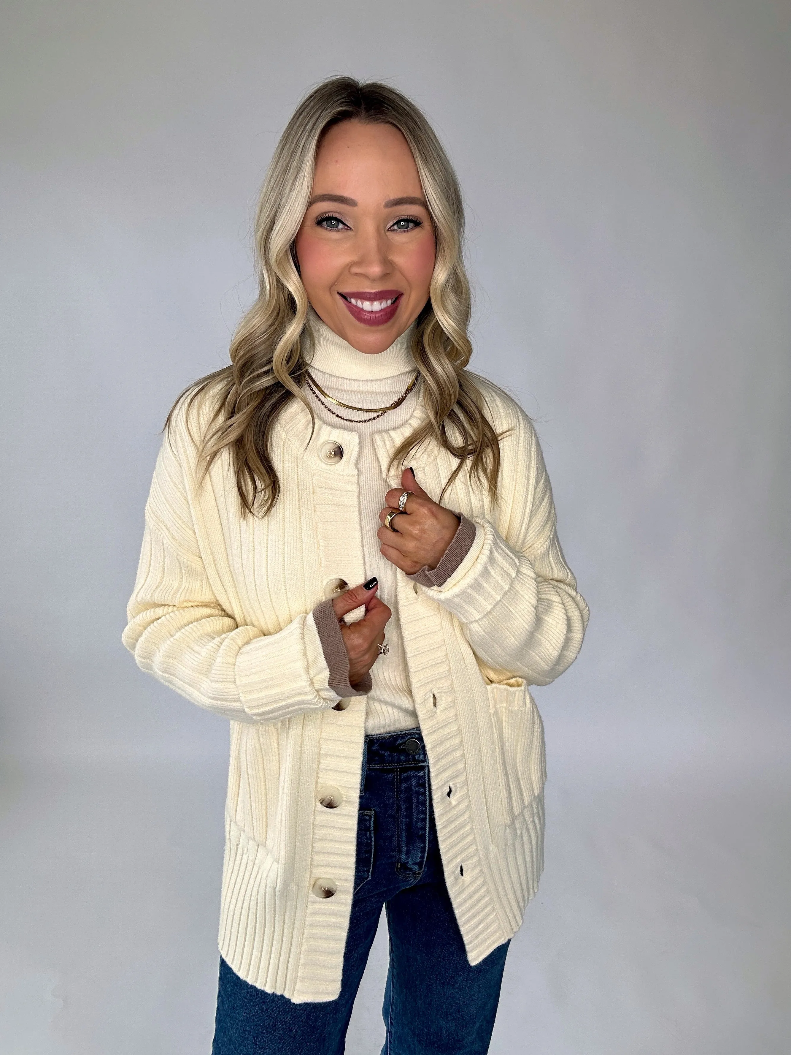 VARLEY Pensdale Relaxed Knit Cardigan - Egret