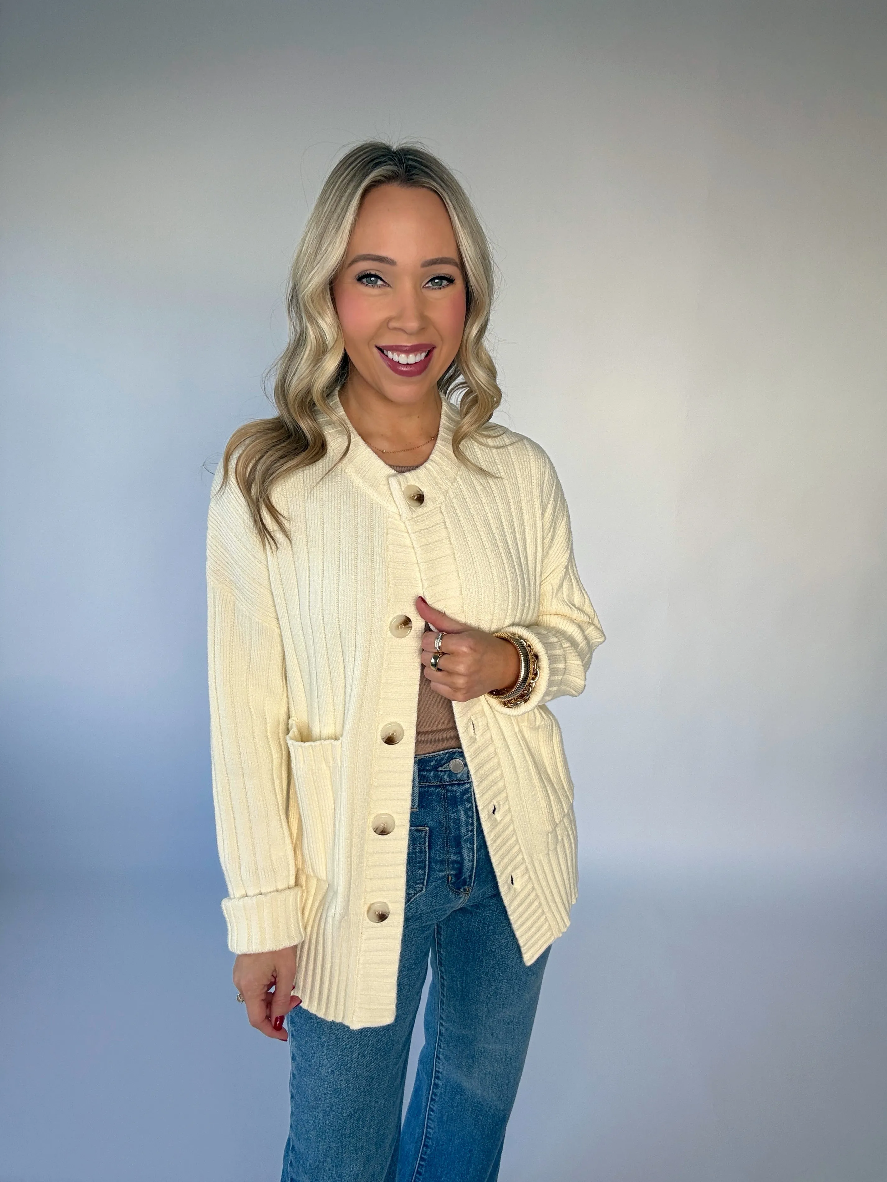 VARLEY Pensdale Relaxed Knit Cardigan - Egret