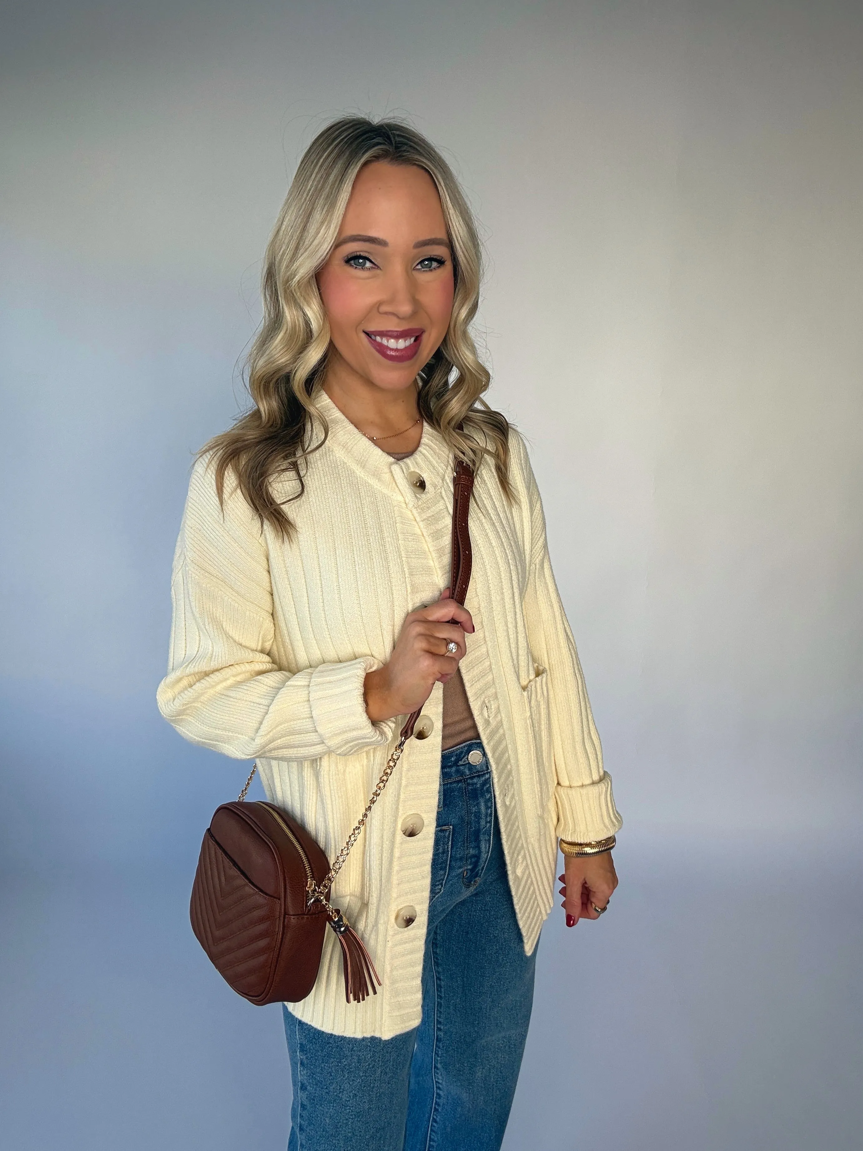 VARLEY Pensdale Relaxed Knit Cardigan - Egret