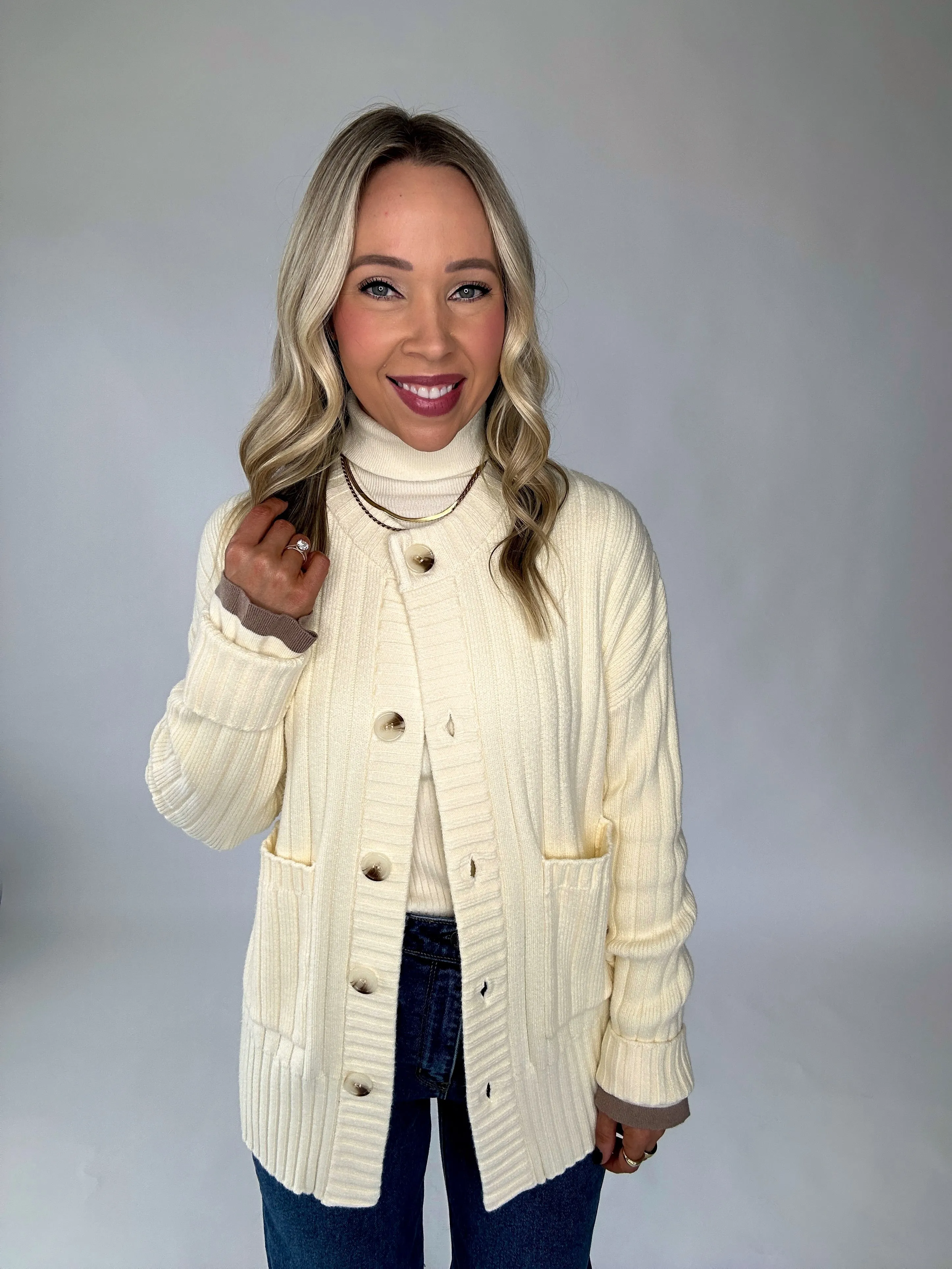 VARLEY Pensdale Relaxed Knit Cardigan - Egret