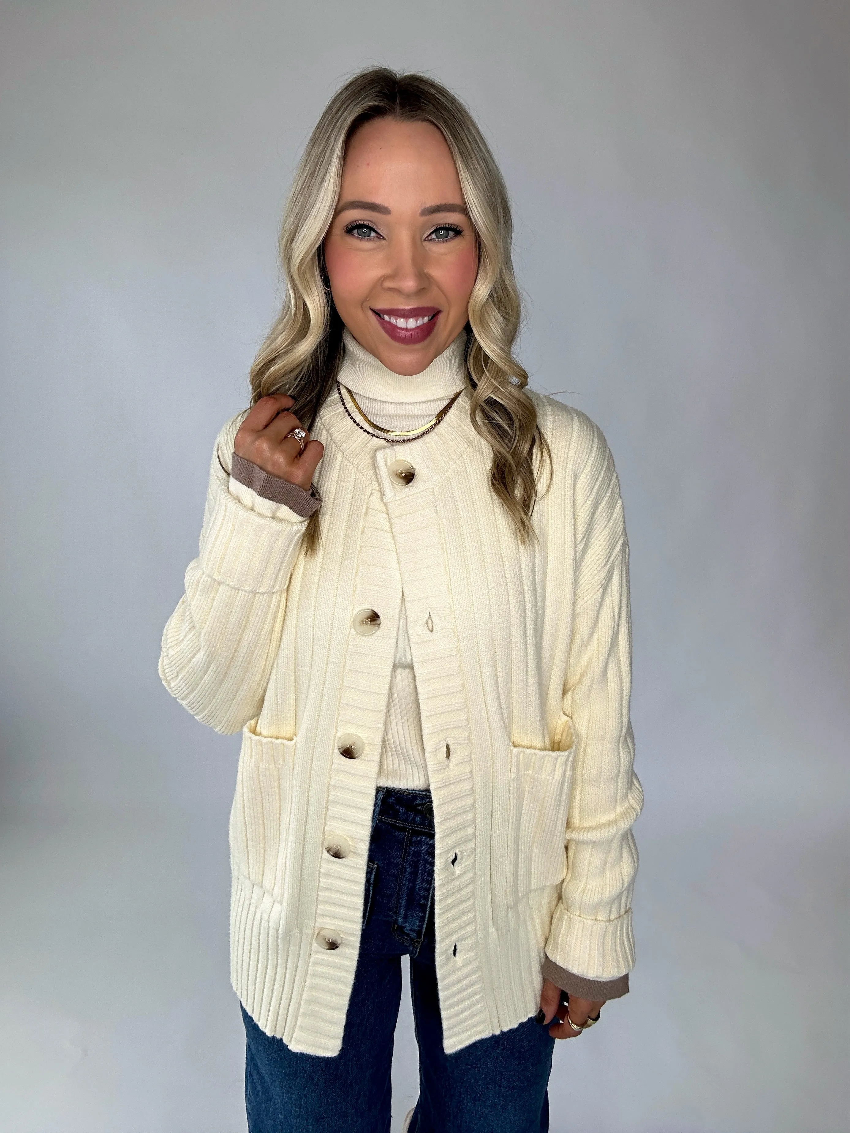 VARLEY Pensdale Relaxed Knit Cardigan - Egret